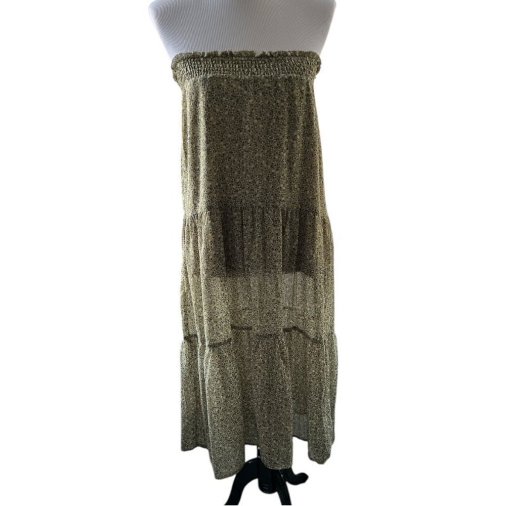 ILLA ILLA Maxi Strapless Green Dress size M